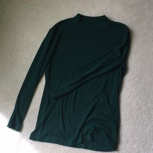J crew forest green mock neck shirt